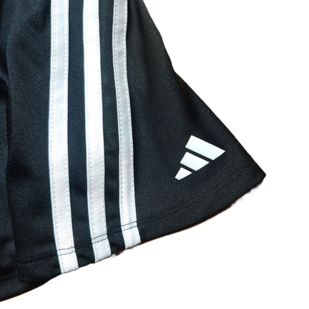 Adidas Girls Skort Black White Striped Athletic Skirt Shorts Size S 7/8 - Picture 6 of 8